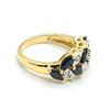 Image 2 : Gold plated Silver Blue Sapphire White Topaz(2.25ct) Gold Rhodium Plated Ring (~weight 4.2g)