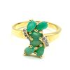 Image 1 : Gold plated Silver Emerald White Topaz(1.8ct) Gold Rhodium Plated Ring (~weight 3.05g)