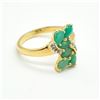 Image 2 : Gold plated Silver Emerald White Topaz(1.8ct) Gold Rhodium Plated Ring (~weight 3.05g)