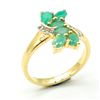 Image 3 : Gold plated Silver Emerald White Topaz(1.8ct) Gold Rhodium Plated Ring (~weight 3.05g)