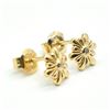 Image 2 : Gold plated Silver Diamond(0.15ct) Gold Rhodium Plated Earrings (~weight 1.75g)