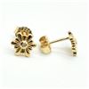 Image 3 : Gold plated Silver Diamond(0.15ct) Gold Rhodium Plated Earrings (~weight 1.75g)
