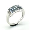 Image 3 : Silver Blue Sapphire White Topaz(1.8ct) Rhodium Plated Ring (~weight 3.8g)