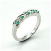 Image 3 : Silver Emerald(0.9ct) Rhodium Plated Ring (~weight 2.8g)