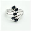 Image 1 : Silver Blue Sapphire(1.8ct) Rhodium Plated Ring (~weight 3.75g)