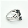 Image 2 : Silver Blue Sapphire(1.8ct) Rhodium Plated Ring (~weight 3.75g)