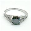 Image 1 : Silver Moisanite(1.95ct) Rhodium Plated Ring (~weight 2.35g)