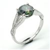 Image 3 : Silver Moisanite(1.95ct) Rhodium Plated Ring (~weight 2.35g)
