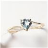 Image 2 : 10K Yellow Gold Blue Topaz(0.4ct) Ring (~Size 5.5)(Ring is resizable for $40) (~length inches) (~wei