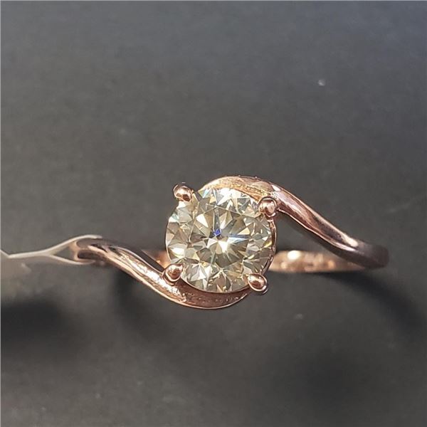 10K Rose Gold Diamond (1Ct,Si2,Yellowish Green) Ring (~Size 7.5)(Ring is resizable for $40) (~length