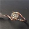 Image 3 : 10K Rose Gold Diamond (1Ct,Si2,Yellowish Green) Ring (~Size 7.5)(Ring is resizable for $40) (~length