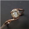 Image 4 : 10K Rose Gold Diamond (1Ct,Si2,Yellowish Green) Ring (~Size 7.5)(Ring is resizable for $40) (~length