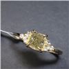 Image 3 : 14K Yellow Gold Diamond (1Ct,I3,Fancy Light Greenish Yellow) Diamond(0.05ct) Ring (~Size 6.5)(Ring i