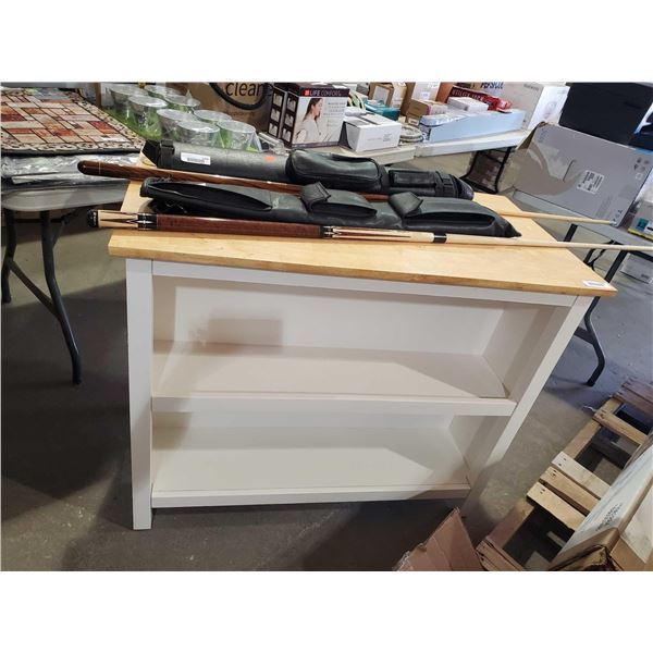 New 2 Shelf with Wood Grain Top Floating Kitchen Island