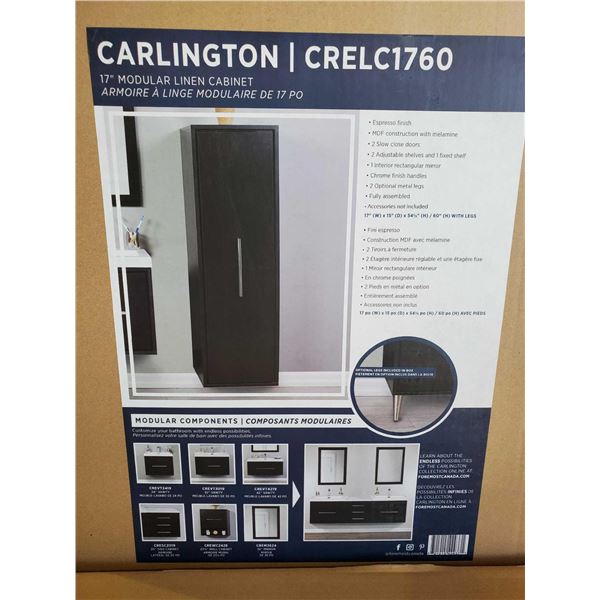 NEW  Carlington 17" Linen Cabinet Esspresso