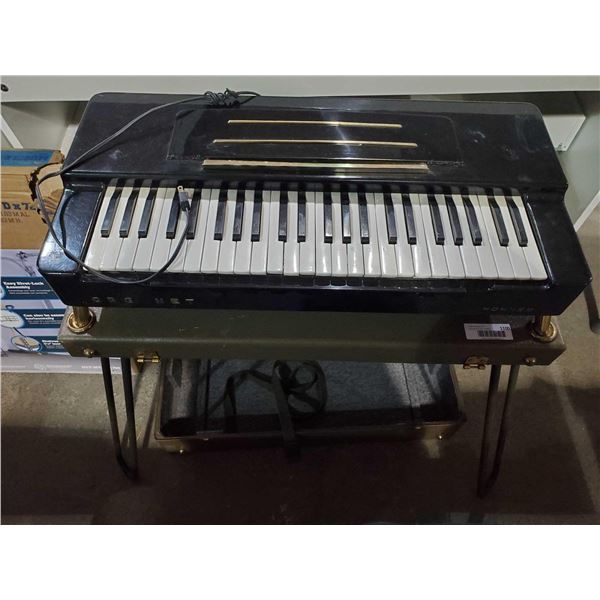 Vintage 1961 Hohner Electric Organ Model 9807 Table Top Keyboard w/ Original Table/Travel Case