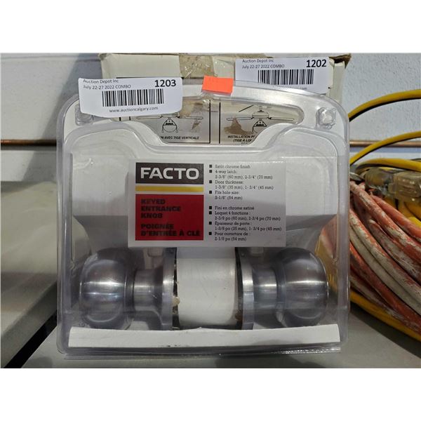 NEW Facto Silver Keyed entry door set