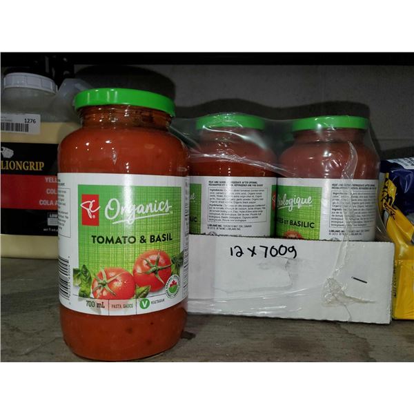 PC Organic Tomato & Basil Pasta Sauce case lot of 12 x 700ml