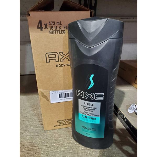 AXE Mens body Wash case lot of 4 x 473ml