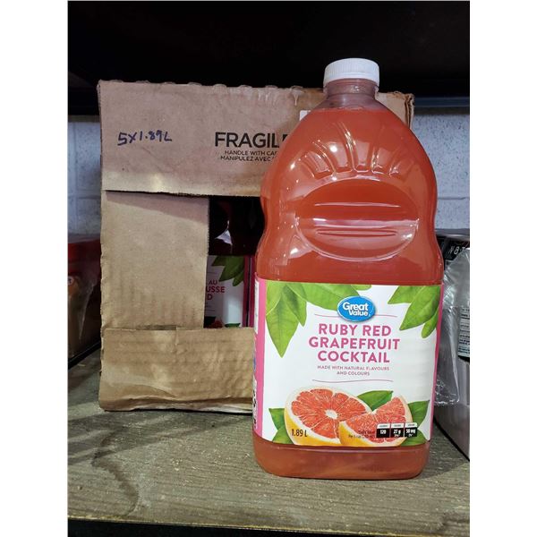 Ruby Red Grapefruit Cocktail Case lot of 5 x 1.87L