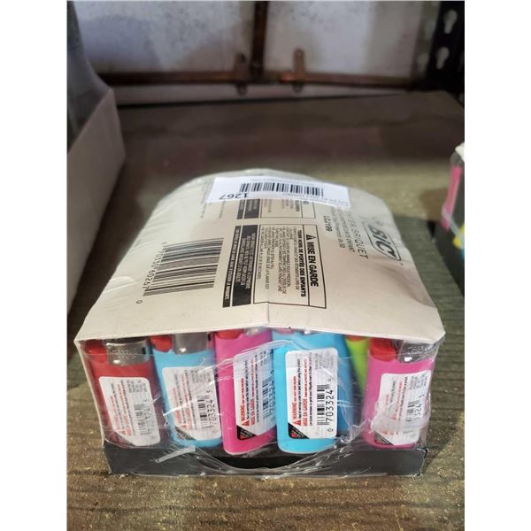 50 Count Tray Assorted Color Mini Bic Lighter with display tray