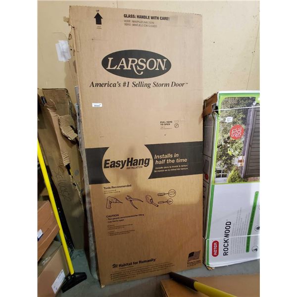Larson Easy Hang Storm Door - Bismarck 32x80" White in box with slight damage as pictured