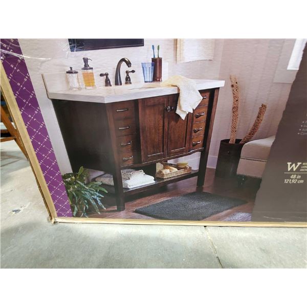 NEW Allen & Roth Kinscote Espresso Bathroom Vanity & Sink Set - 48"Wx20"Dx35"H . new in box