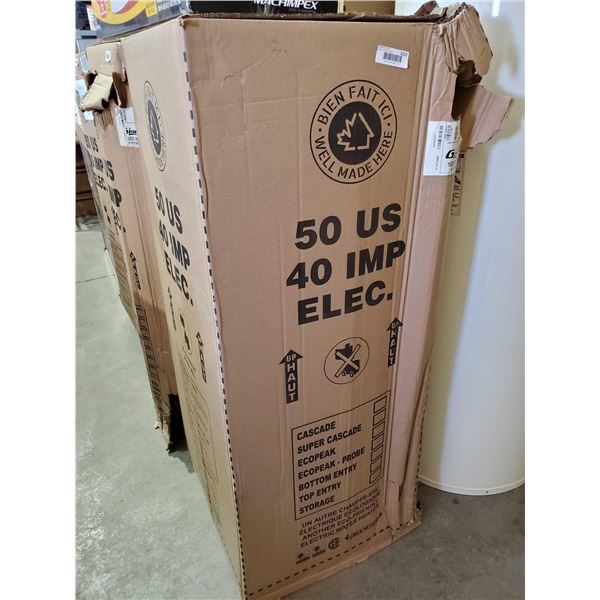 NEW Giant 50 US Gal. 4500w electric hot water heater in from freight damage with slight damage as pi