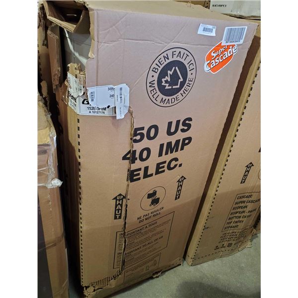 NEW Giant 50 US Gal. 4500w electric hot water heater in from freight damage with slight damage as pi