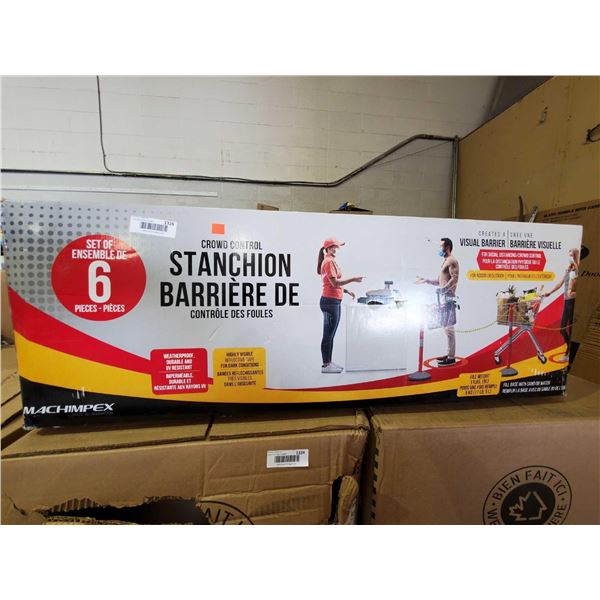 Set of 6 crowd control Stanchion Barriers