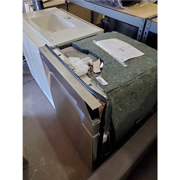 NEW Samsung Stainless Steel Dishwasher Model DW80T5040US , Freight damage on front top corner as pic