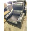 Image 1 : Brown Leather Stiched Power Recliner with USB posts, floor model