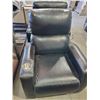 Image 3 : Brown Leather Stiched Power Recliner with USB posts, floor model
