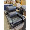 Image 1 : Leather Reclining Power Recliner Theater Seat, damaged back. includes hideway cup holders