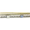 Image 3 : Antique Two Tone 14k Gold Diamond & Synthetic Sapphire Open Filigree Bar Pin