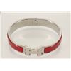 Image 1 : Hermes Red Metal Clic Clac Bangle Bracelet PHW