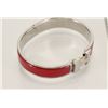 Image 2 : Hermes Red Metal Clic Clac Bangle Bracelet PHW