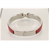 Image 3 : Hermes Red Metal Clic Clac Bangle Bracelet PHW