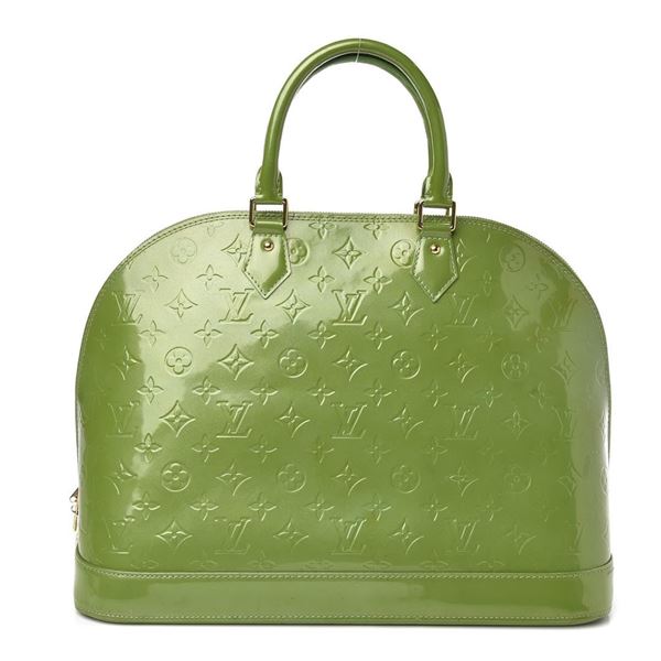 Louis Vuitton Vert Tonic Monogram Vernis Alma GM Bag