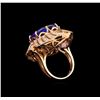 Image 3 : 15.02 ctw Tanzanite, Sapphire and Diamond Ring - 14KT Rose Gold