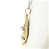 Image 3 : 14k Two Tone Gold 1.06 ctw Bezel Set Diamond Freeform Bubble 18" Pendant Necklac