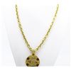 Image 1 : Chanel Gold-tone Metal CC Round Logo Cutout Gripoix Necklace