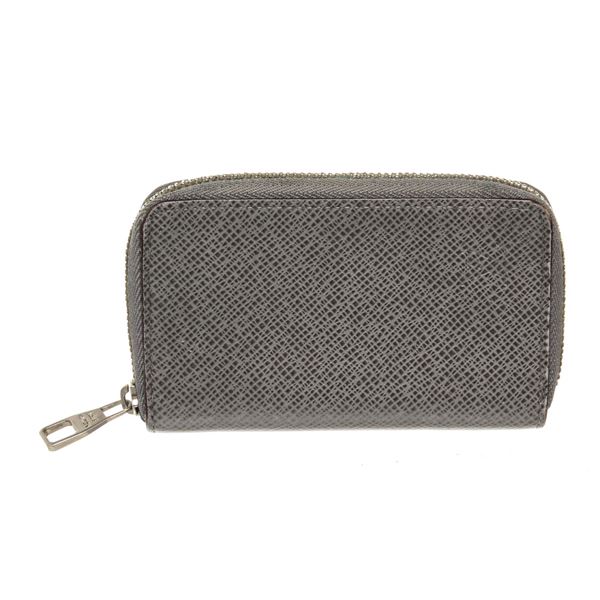 Louis Vuitton Grey Taiga Leather Zippy Coin Purse Wallet