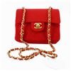 Image 1 : Chanel Red Quilted Canvas CC Mini Square Flap Shoulder Bag