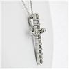 Image 4 : New 14k White Gold 1.52 ctw Fancy Colored Round Diamond Cross Pendant Necklace