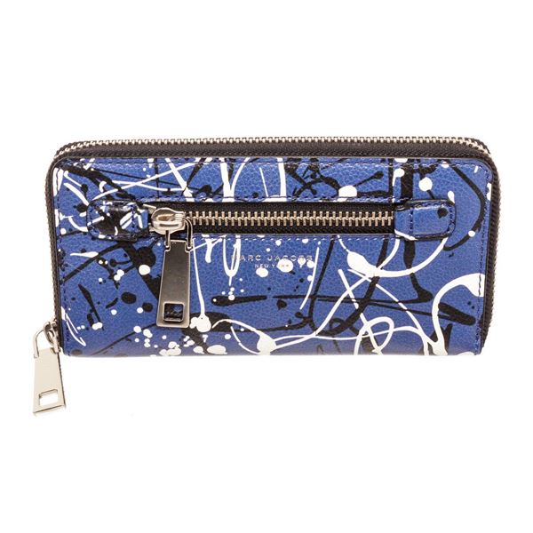 Marc Jacobs Blue Multicolor leather Gotham Zippy Wallet