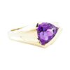 Image 1 : 1.70 ctw Amethyst and Diamond Ring - 14KT Yellow Gold