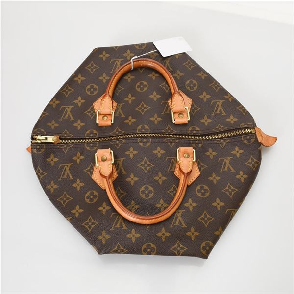 Louis Vuitton Brown Monogram Canvas Leather Speedy 35 cm Handbag