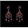 Image 1 : Ralph Lauren 54.06 ctw Multi Gemstone and Diamond Earrings - 18KT Rose Gold