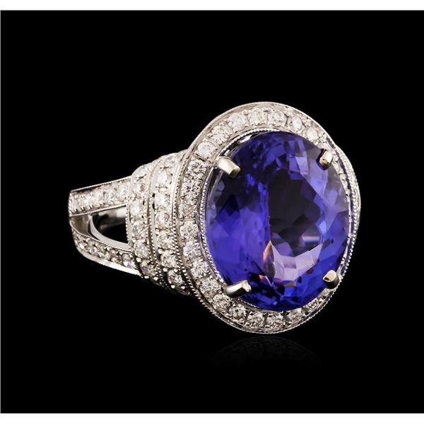 18KT White Gold 7.20 ctw Tanzanite and Diamond Ring